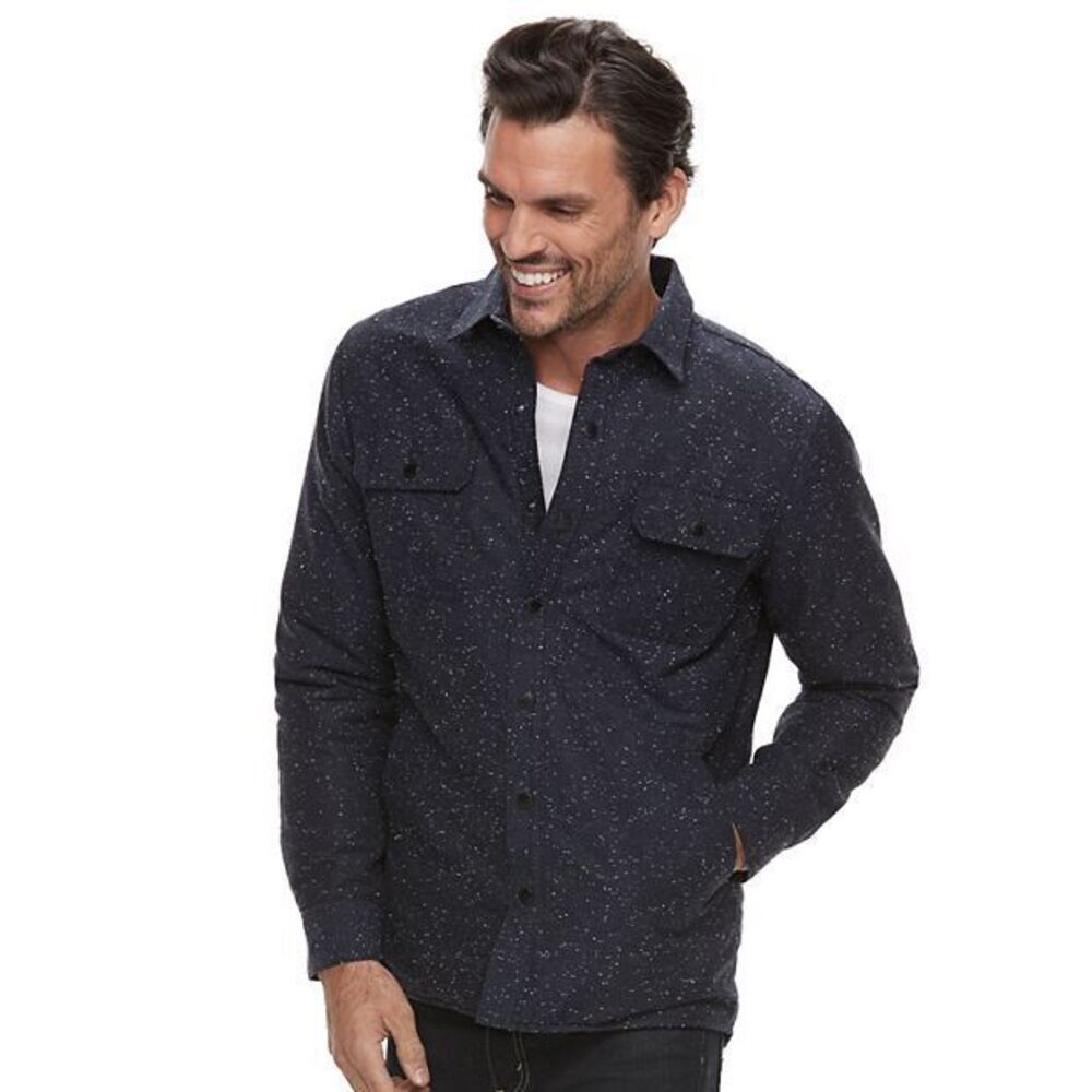 Marc Anthony Slim-Fit Wool-Blend Quilted Shirt Jacket -‎ Men’s L